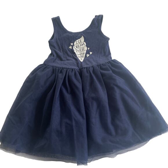 Old Navy Blue Tank Ballerina Dress 3T Ice Cream Graphic - Picture 6 of 6